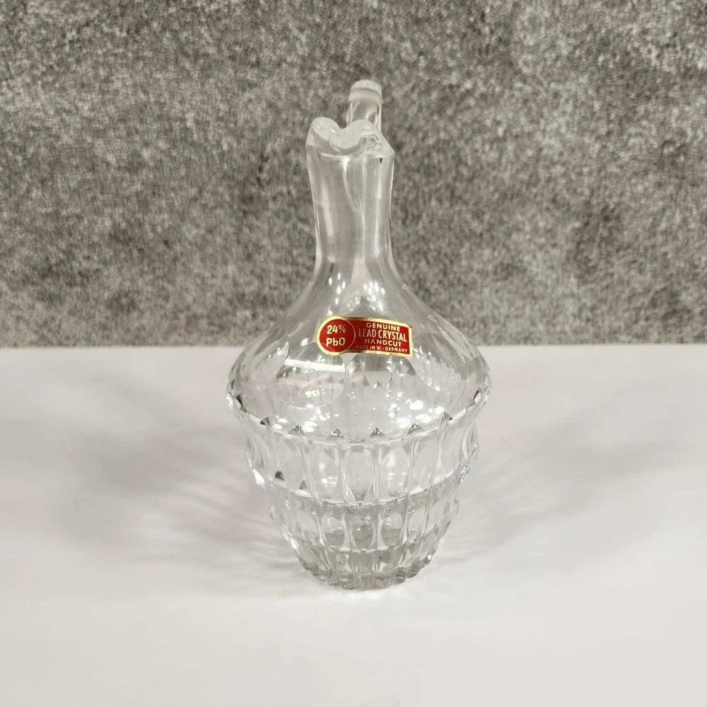 Genuine Lead Crystal Pitcher Clear Handcut 24% PbO West‎ Germany Vintage